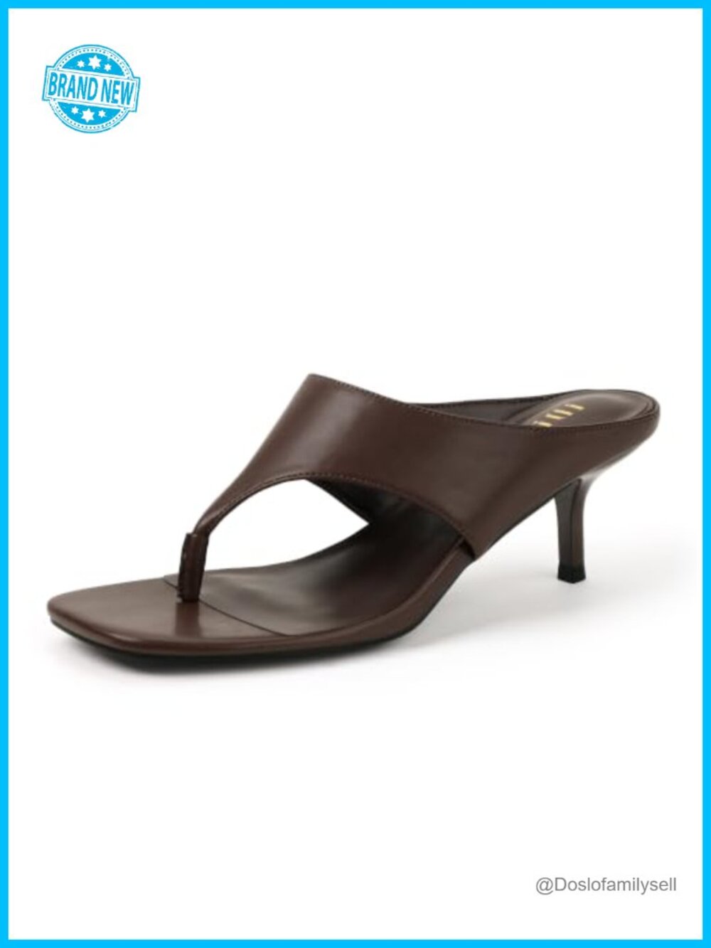 Kitten Heel Thong Sandals Open Square Toe Flip Flops Slip On